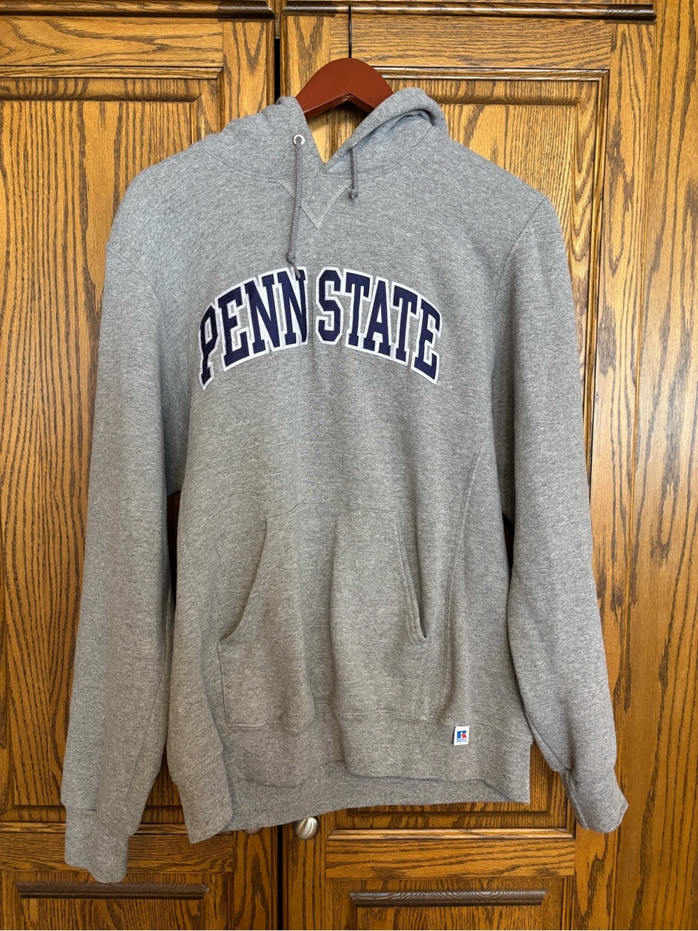 Unisex Russell Athletic Gray Penn State Hoodie with Navy Lettering